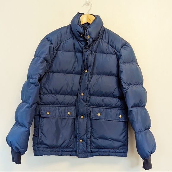 Vintage Eddie Bauer Goose Down Quilted Puffer Cargo Jacket Mens - Picture 1 of 15